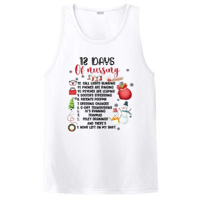 12 Days Of Nursing Funny Nurse Christmas PosiCharge Competitor Tank