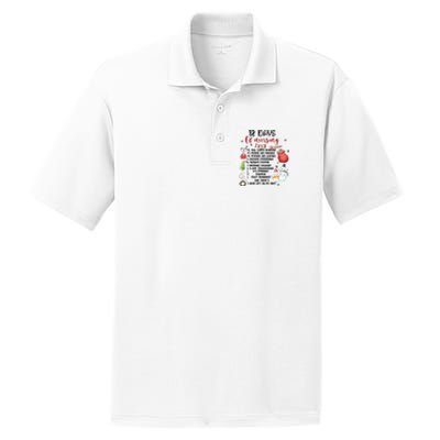 12 Days Of Nursing Funny Nurse Christmas PosiCharge RacerMesh Polo