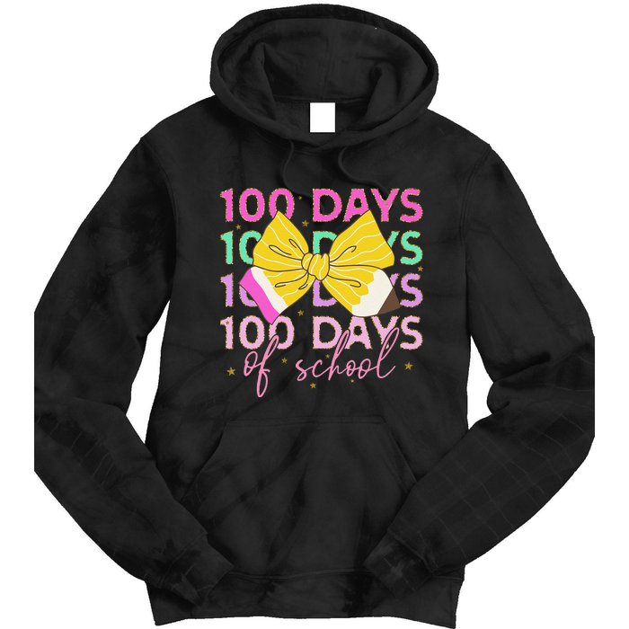 100 Days Of School Costume 100 Days Of School Girl Gift Tie Dye Hoodie