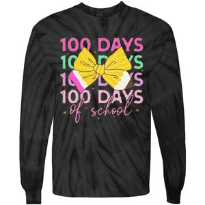 100 Days Of School Costume 100 Days Of School Girl Gift Tie-Dye Long Sleeve Shirt