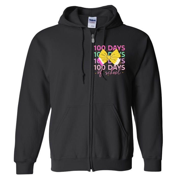 100 Days Of School Costume 100 Days Of School Girl Gift Full Zip Hoodie