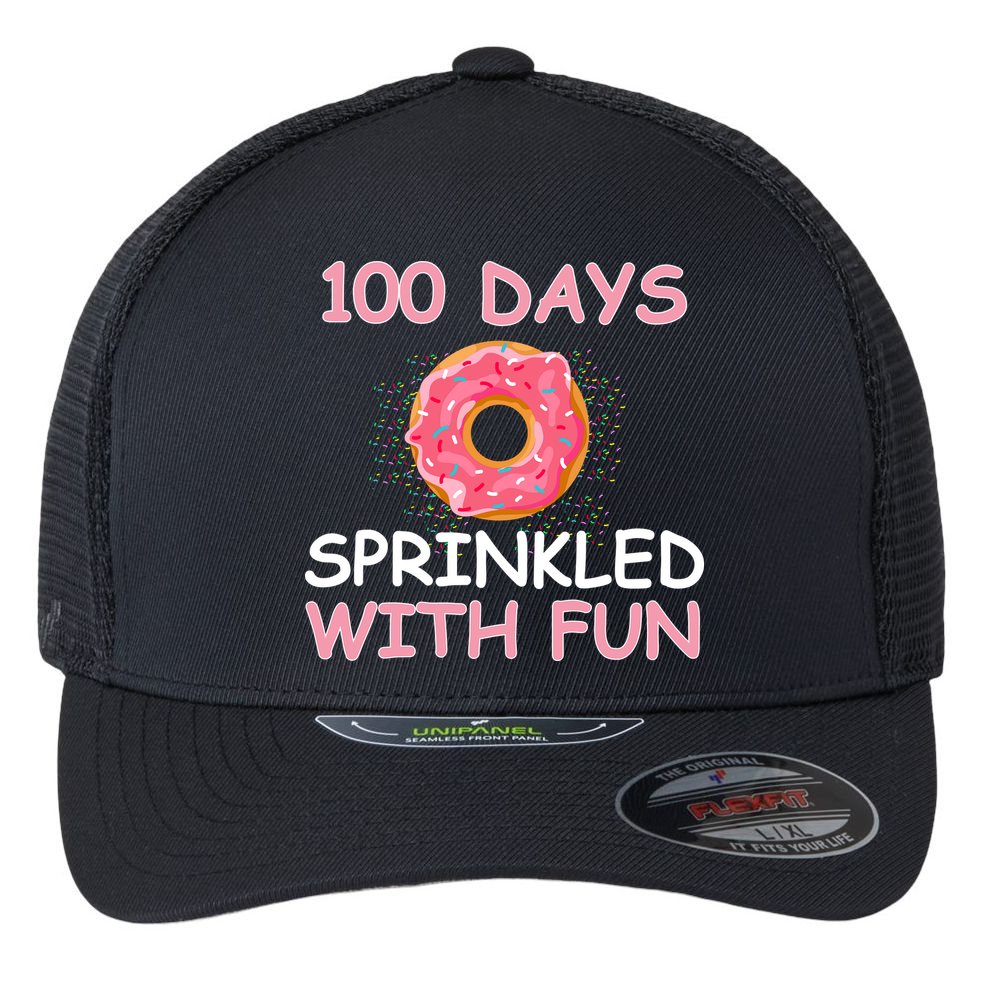 100th Day Of School Flexfit Unipanel Trucker Cap