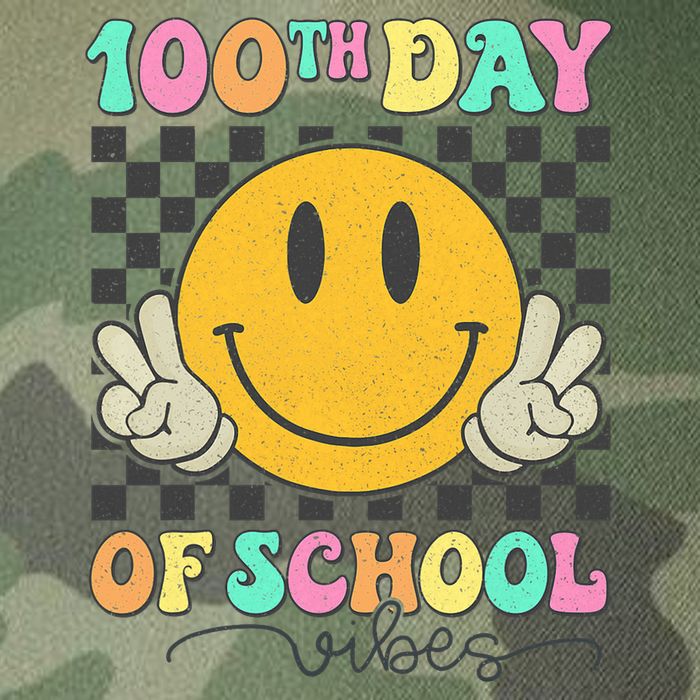 100th Day Of School Vibes Smiley Face Fun Design Legacy Tie Dye Trucker Hat