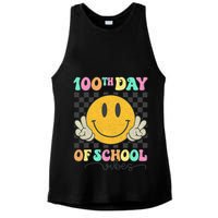 100th Day Of School Vibes Smiley Face Fun Design Ladies PosiCharge Tri-Blend Wicking Tank