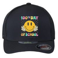 100th Day Of School Vibes Smiley Face Fun Design Flexfit Unipanel Trucker Cap