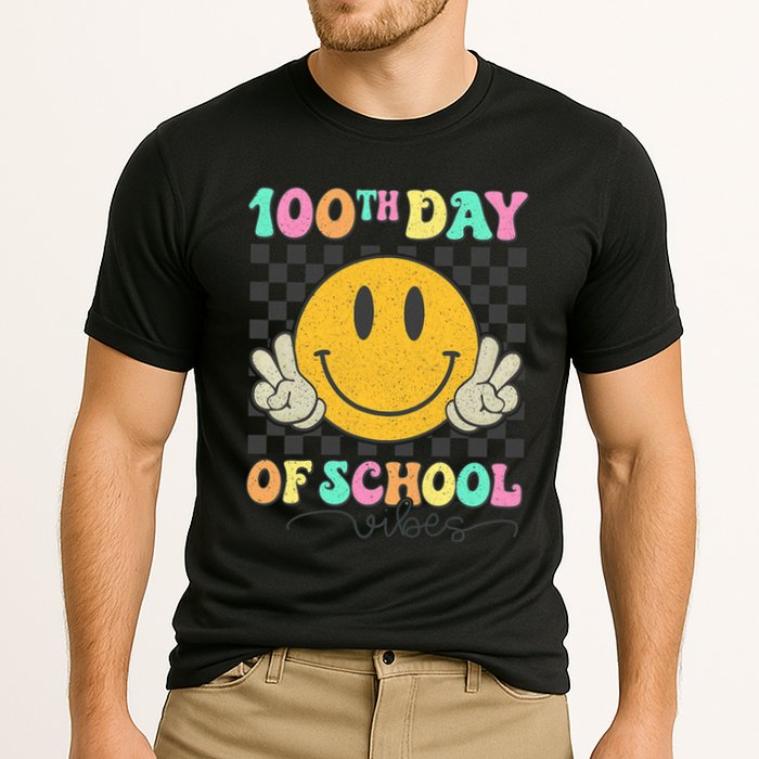 100th Day Of School Vibes Smiley Face Fun Design Performance Shirt