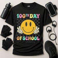 100th Day Of School Vibes Smiley Face Fun Design Performance Shirt