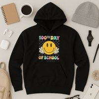 100th Day Of School Vibes Smiley Face Fun Design Hoodie