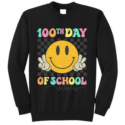 100th Day Of School Vibes Smiley Face Fun Design Sweatshirt