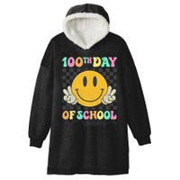 100th Day Of School Vibes Smiley Face Fun Design Hooded Wearable Blanket