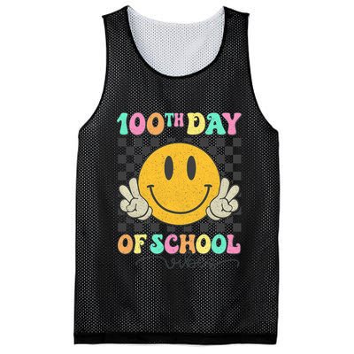 100th Day Of School Vibes Smiley Face Fun Design Mesh Reversible Basketball Jersey Tank