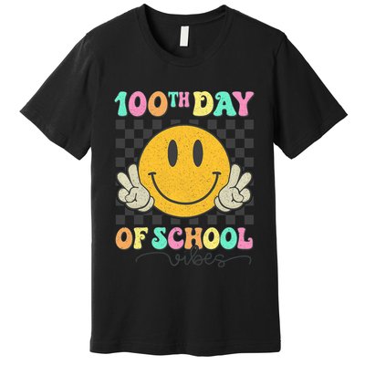 100th Day Of School Vibes Smiley Face Fun Design Premium T-Shirt