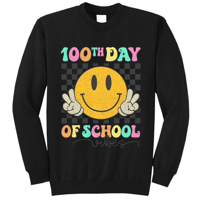 100th Day Of School Vibes Smiley Face Fun Design Tall Sweatshirt
