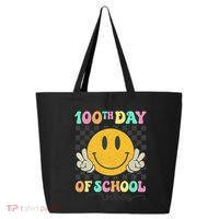 100th Day Of School Vibes Smiley Face Fun Design 25L Jumbo Tote