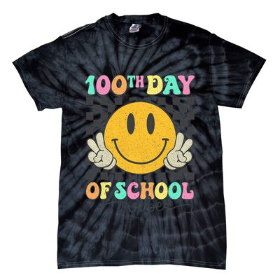 100th Day Of School Vibes Smiley Face Fun Design Tie-Dye T-Shirt