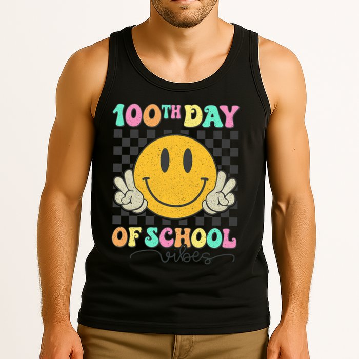 100th Day Of School Vibes Smiley Face Fun Design Tank Top