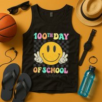 100th Day Of School Vibes Smiley Face Fun Design Tank Top