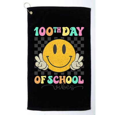 100th Day Of School Vibes Smiley Face Fun Design Golf Towel