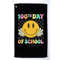 100th Day Of School Vibes Smiley Face Fun Design Golf Towel