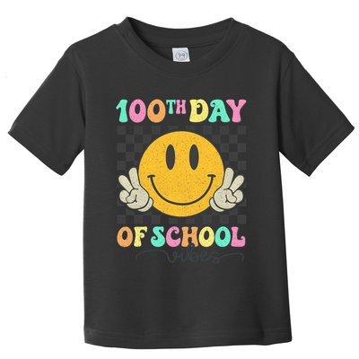 100th Day Of School Vibes Smiley Face Fun Design Toddler T-Shirt