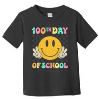 100th Day Of School Vibes Smiley Face Fun Design Toddler T-Shirt