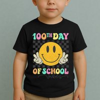 100th Day Of School Vibes Smiley Face Fun Design Toddler T-Shirt