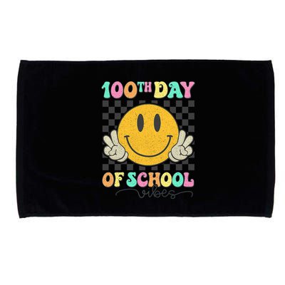 100th Day Of School Vibes Smiley Face Fun Design Microfiber Hand Towel