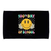 100th Day Of School Vibes Smiley Face Fun Design Microfiber Hand Towel