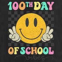 100th Day Of School Vibes Smiley Face Fun Design Microfiber Hand Towel