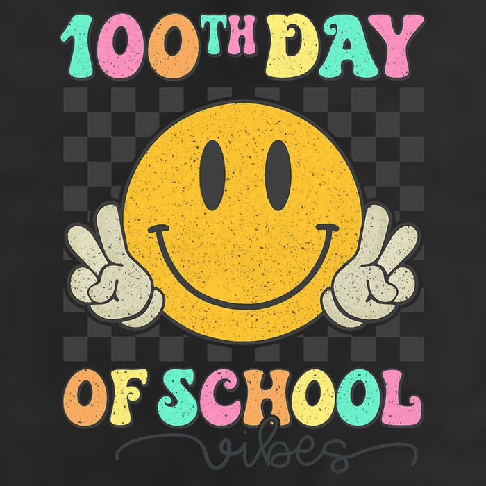 100th Day Of School Vibes Smiley Face Fun Design Microfiber Hand Towel