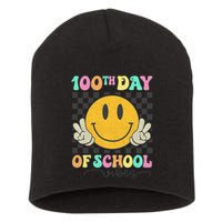 100th Day Of School Vibes Smiley Face Fun Design Short Acrylic Beanie