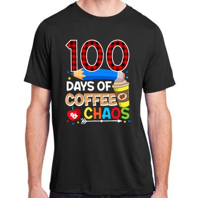 100 Days Of Coffee & Chaos - 100th Day Of School Teacher Adult ChromaSoft Performance T-Shirt