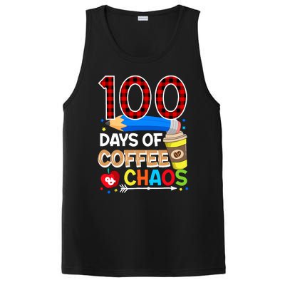 100 Days Of Coffee & Chaos - 100th Day Of School Teacher PosiCharge Competitor Tank