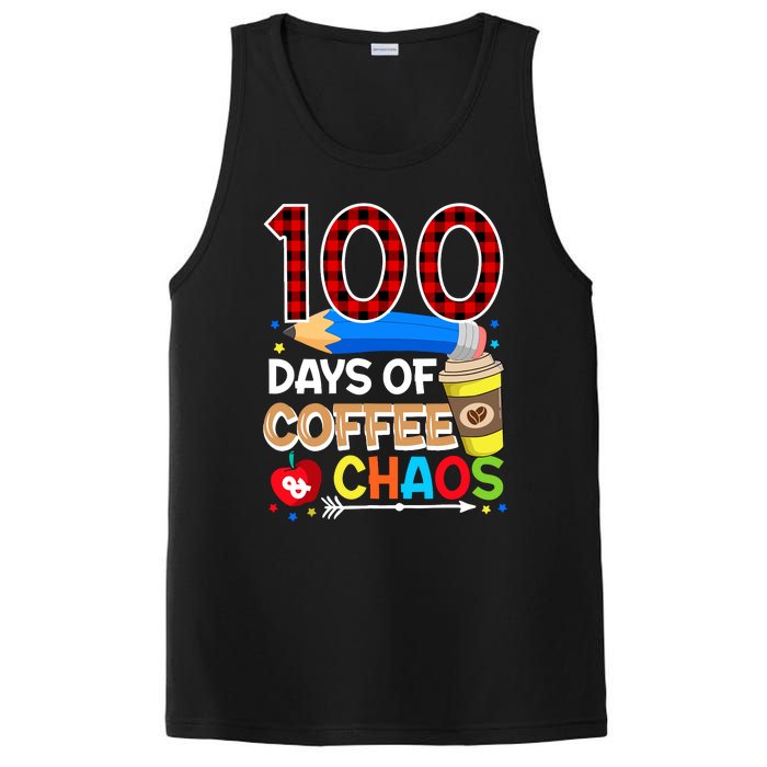 100 Days Of Coffee & Chaos - 100th Day Of School Teacher PosiCharge Competitor Tank