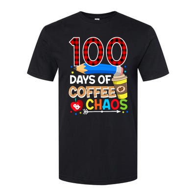 100 Days Of Coffee & Chaos - 100th Day Of School Teacher Softstyle CVC T-Shirt