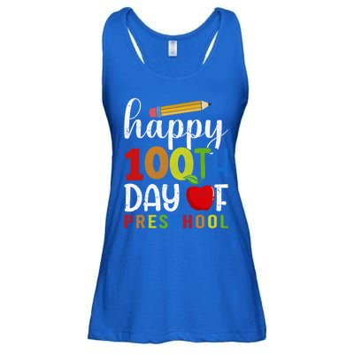 100 Days Of Preschool Happy 100Th Day Of School Preschool Gift Ladies Essential Flowy Tank