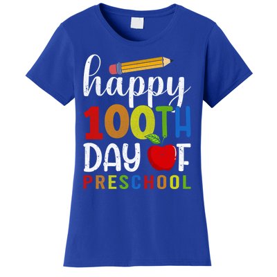 100 Days Of Preschool Happy 100Th Day Of School Preschool Gift Women's T-Shirt