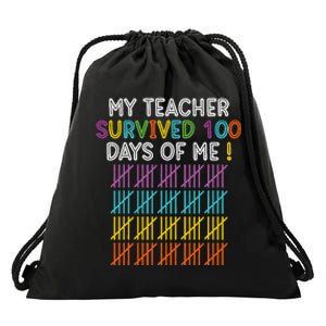 100 Days Of School Happy 100th Day Of School Teacher Student Drawstring Bag