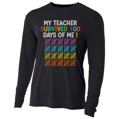 100 Days Of School Happy 100th Day Of School Teacher Student Cooling Performance Long Sleeve Crew