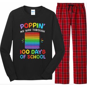 100th Day Of School Poppin My Way Through 100 Days Long Sleeve Pajama Set