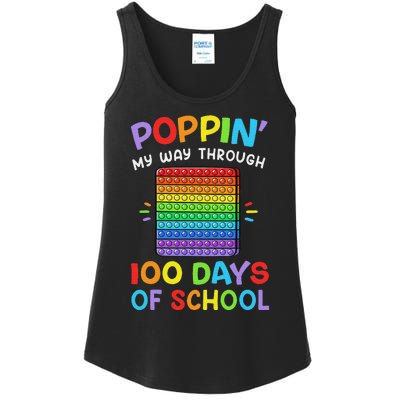 100th Day Of School Poppin My Way Through 100 Days Ladies Essential Tank