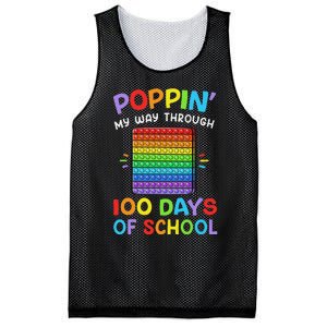 100th Day Of School Poppin My Way Through 100 Days Mesh Reversible Basketball Jersey Tank