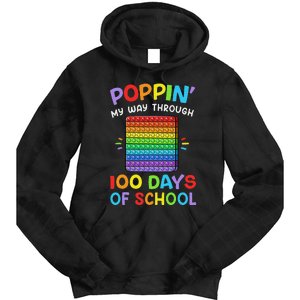 100th Day Of School Poppin My Way Through 100 Days Tie Dye Hoodie