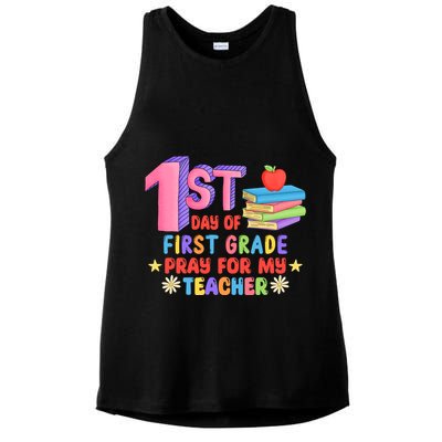 1st Day Of First Grade Pray For My Teacher Ladies PosiCharge Tri-Blend Wicking Tank