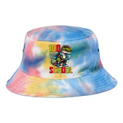 100 Days Of School Trex 100 Days Smarter 100th Day Of School Tie Dye Newport Bucket Hat