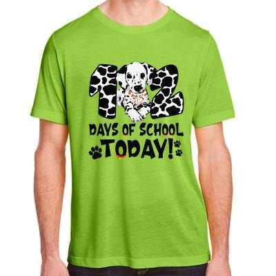 102 Days Of School Today Dalmatian Dog Funny 100th Day Adult ChromaSoft Performance T-Shirt