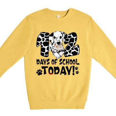 102 Days Of School Today Dalmatian Dog Funny 100th Day Premium Crewneck Sweatshirt