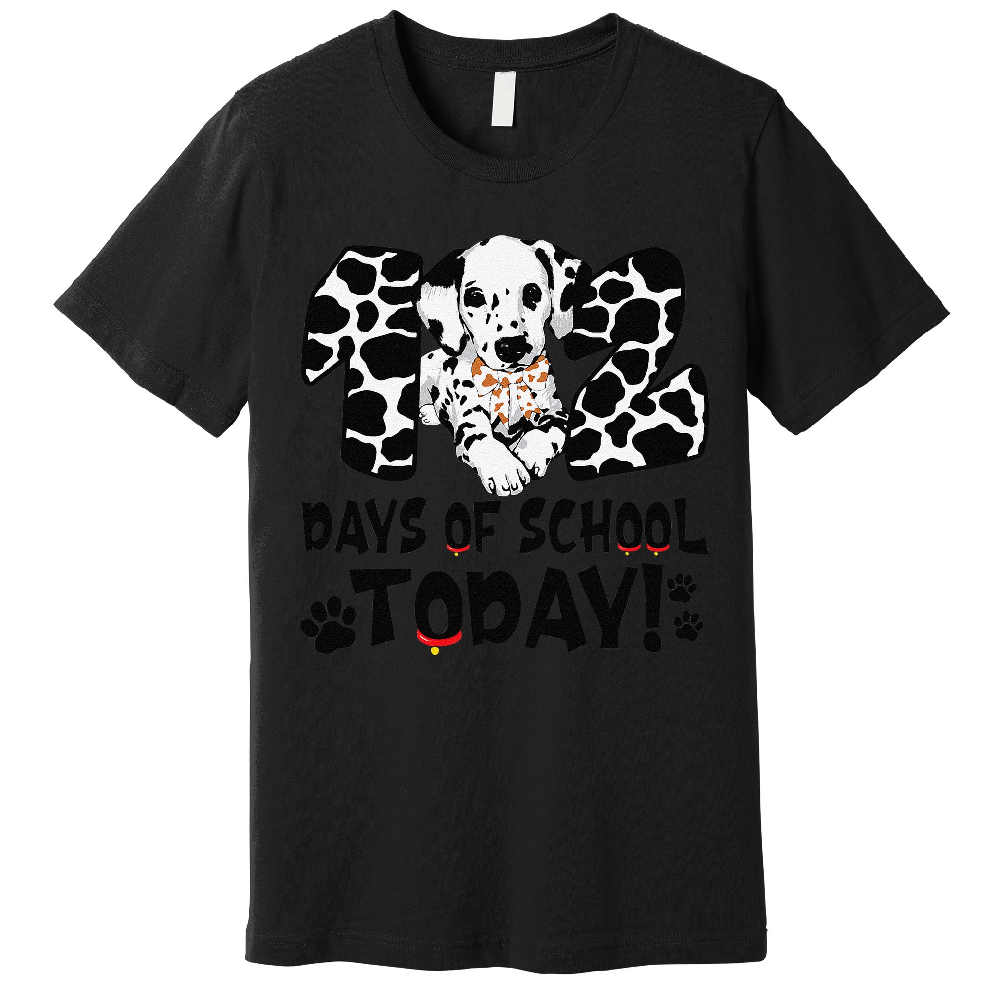 102 Days Of School Today Dalmatian Dog Funny 100th Day Premium T-Shirt
