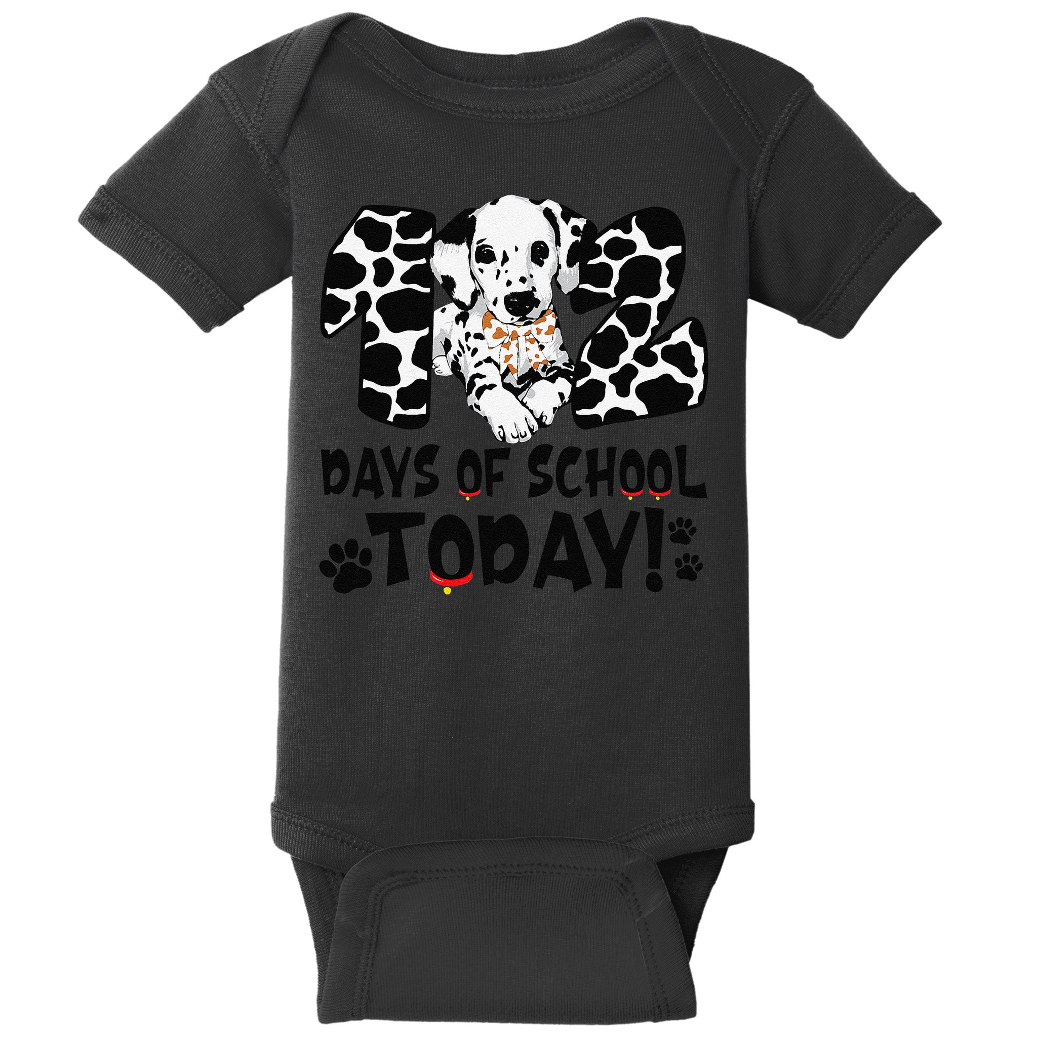 102 Days Of School Today Dalmatian Dog Funny 100th Day Baby Bodysuit