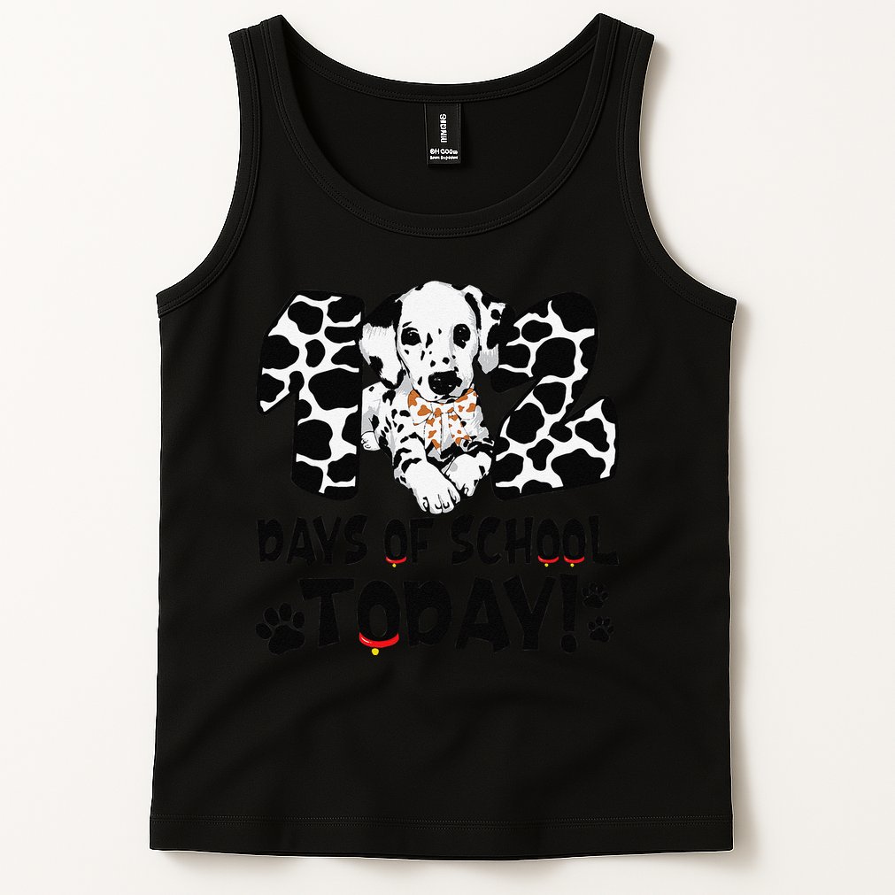 102 Days Of School Today Dalmatian Dog Funny 100th Day Tank Top